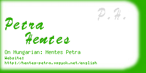 petra hentes business card